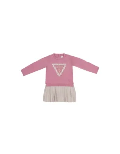 GUESS Abito Bambina Ls mixed fabric dress> Abiti
