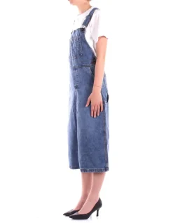DICKIES Abito Donna Bib long overall dress w rinse>Donna Abiti