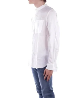 WOOLRICH Camicia Uomo Band collar linen shirt>Uomo Camicie