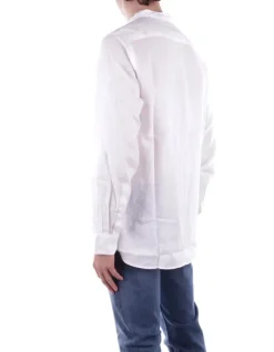 WOOLRICH Camicia Uomo Band collar linen shirt><noscript><img width=