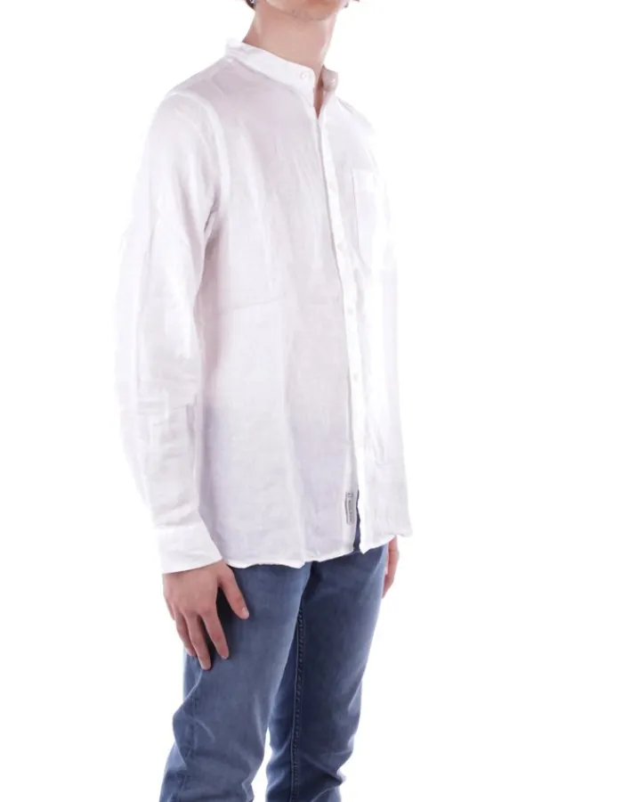 WOOLRICH Camicia Uomo Band collar linen shirt>Uomo Camicie