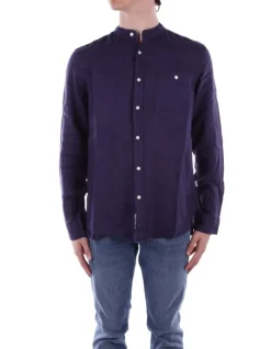 WOOLRICH Camicia Uomo Band collar linen shirt>Uomo Camicie