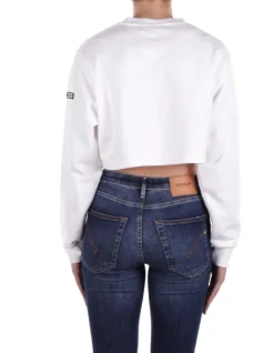 GCDS Felpa Donna Essentials crop crewneck><noscript><img width=