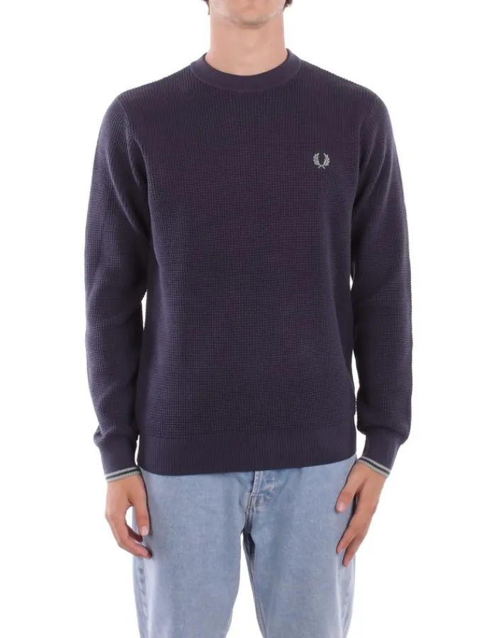 FRED PERRY Maglia Uomo Fp waffle stitch jumper>Uomo Maglieria